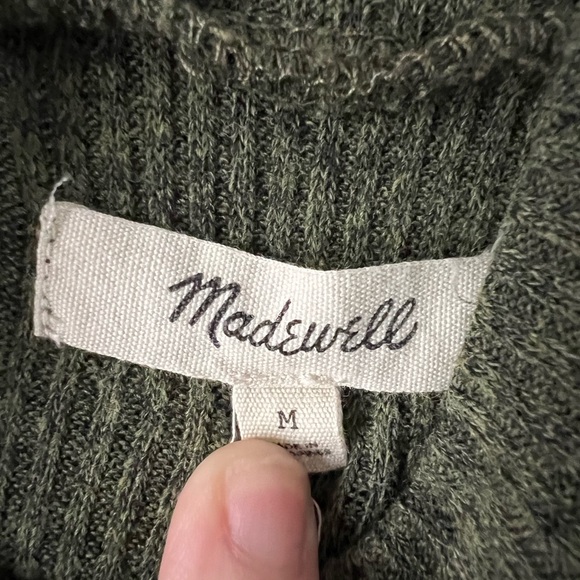 Madewell Bubble Sleeve Heathered Swing Turtleneck Top Medium - Picture 2 of 3